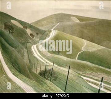 Travail par Eric Ravilious . avant 1942 48 Ravilious - craie-chemins(1) Banque D'Images