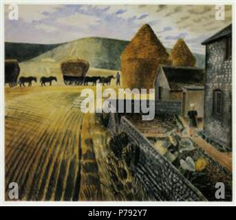 Travail par Eric Ravilious . avant 1942 48 Ravilious - stades-c-1934 Banque D'Images