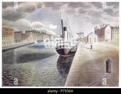 Travail par Eric Ravilious . avant 1942 49 - bateau-pilote Ravilious-à-le-havre-c-1938 Banque D'Images