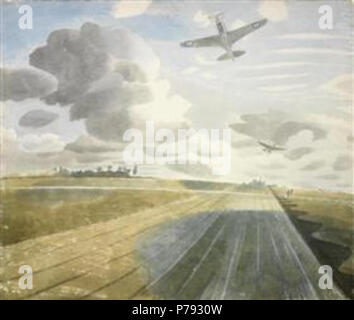 Travail par Eric Ravilious . avant 1942 49 Ravilious - piste-perspective-1942 Banque D'Images