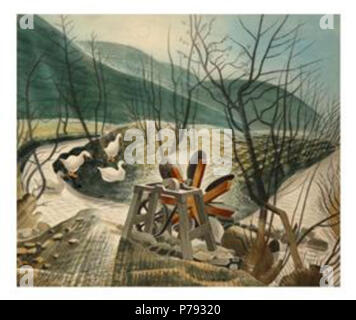 Travail par Eric Ravilious . avant 1942 49 - l'eau-Ravilious roues(1) Banque D'Images
