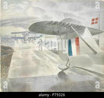 Travail par Eric Ravilious . avant 1942 49 Ravilious - Morse-avion-sur-le-halage-1941 Banque D'Images