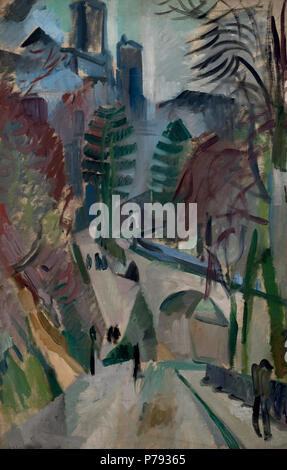 . Paysage : Laon . Anglais : Paysage de Laon. Signé 'r.' delaunay , huile sur toile, 100 x 65 cm . 1912 49 Robert Delaunay Paysage de Laon 1912 Banque D'Images