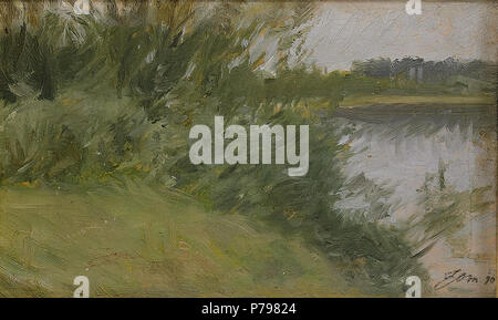 . Île en Saxviken . Motif de Saxviken, Siljan . Anders Zorn 18909 Saxviken - île en 1890 (encadré) Banque D'Images