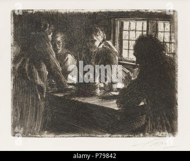 . Svenska : Brudtärnan Français : La demoiselle d'Anders Zorn 19059 - La gravure (1905) de demoiselle Banque D'Images