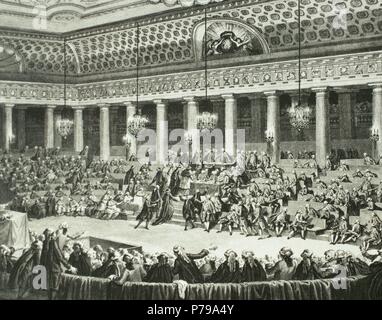 Assemblée nationale constituante. A l'Assemblée nationale de fromed le 9 juillet 1789, au cours des premières étapes de la Révolution française. Dissout le 30 septembre 1791. La gravure. 19e siècle. Banque D'Images