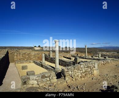 Numancia. Ancienne colonie celtibère. Célèbre dans les guerres celtibère. Ruines Romaines. Près de Soria. L'Espagne. Banque D'Images