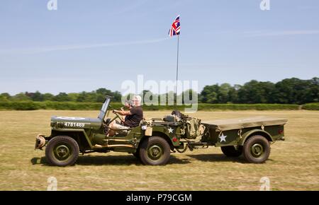 US Army WW2 Jeep et remorque Banque D'Images