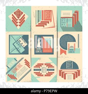 Peu de modèles géométriques vecteur illustration design étiquettes Illustration de Vecteur