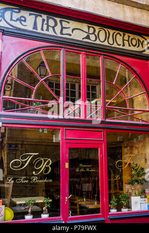 Le Tire-Bouchon, Restaurant dans quartier Saint-Jean, Lyon, France Banque D'Images