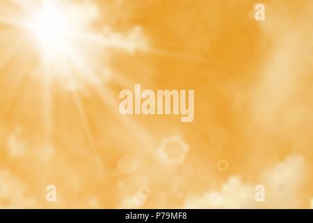 Le fond de ciel avec des nuages et soleil, vector illustration. Illustration de Vecteur