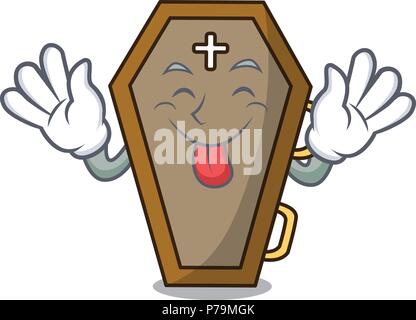 Langue coffin mascot cartoon style Illustration de Vecteur