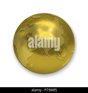 Golden Globe brillant icon isolé sur fond blanc Illustration de Vecteur