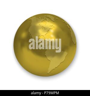 Golden Globe brillant icon isolé sur fond blanc Illustration de Vecteur