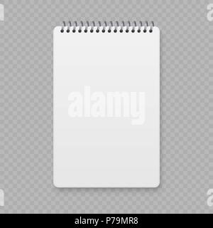 Carnet à spirales réaliste immersive, couvercle. copybook modèle Illustration de Vecteur