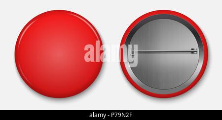Brillant rouge blanc avec badge broche Illustration de Vecteur
