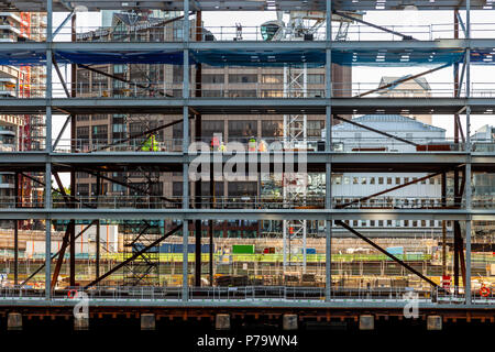 Les travaux de construction à Canary Wharf, Londres, Royaume-Uni Banque D'Images