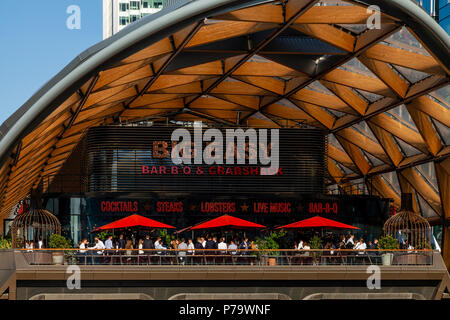 Le restaurant Big Easy, traverse la place, Canary Wharf, London, Royaume-Uni Banque D'Images