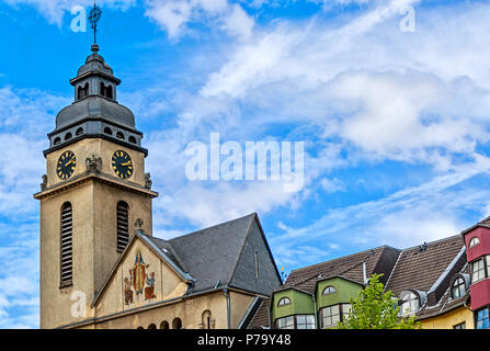 L'église St.Elisabeth dans ville thermale de Bad Schwalbach, Hesse, Allemagne Banque D'Images