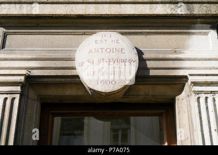 Lyon conserve la mémoire d'Antione de Saint-Exupéry, Lyon, France Banque D'Images