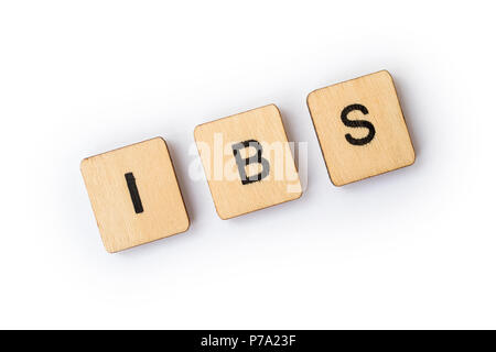 L'abréviation IBS - Le Syndrome du côlon irritable, de l'épeautre avec des lettres. Banque D'Images