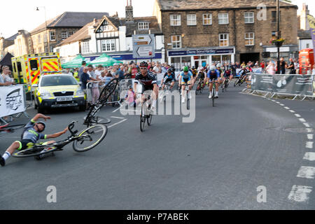 Otley, Leeds, Royaume-Uni. 4 juillet, 2018. Otley Leeds mercredi 04 juillet course élite hommes Crédit : Crash Les Wagstaff/Alamy Live News Banque D'Images