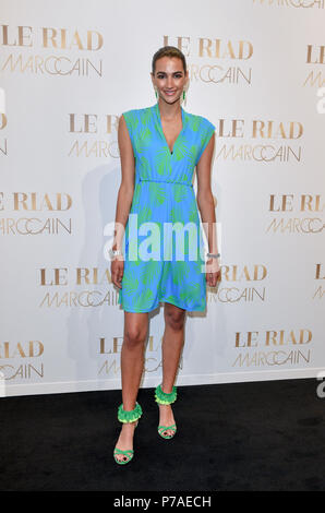 Allemagne, Berlin. 3 juillet, 2018. Talia Graf arrive à la Marc Cain montrer 'le Riad' pendant la Semaine de la mode. La capitale allemande va voir collections mode présenté au 7 juillet 2018. Credit : Jens Kalaene Zentralbild-/dpa/dpa/Alamy Live News Banque D'Images