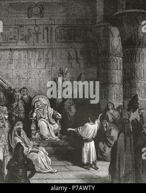 Joseph interprète le rêve de Pharaon. Ancien Testament. Dessins par Gustave Dore. 19e siècle. Banque D'Images