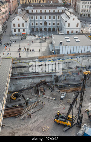 Les travaux de construction de quais, Stockholm, Suède Banque D'Images