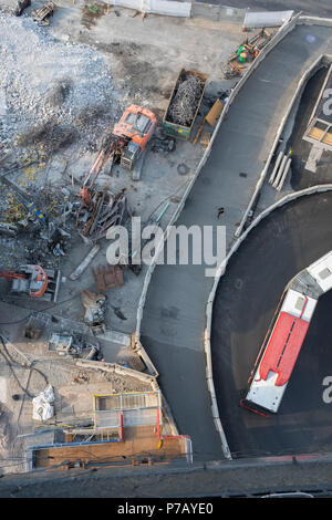 Vue aérienne de la construction sur front de mer de Stockholm, Södermalm, à Stockholm, Suède Banque D'Images