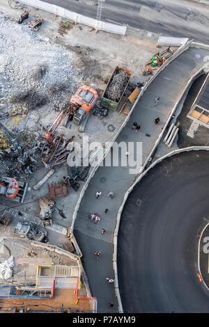 Vue aérienne de la construction sur front de mer de Stockholm, Södermalm, à Stockholm, Suède Banque D'Images