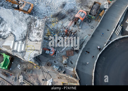 Vue aérienne de la construction sur front de mer de Stockholm, Södermalm, à Stockholm, Suède Banque D'Images