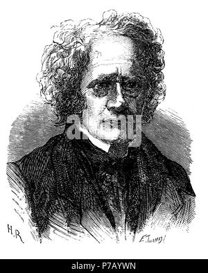 John Frederick William Herschel (1792-1871), inventeur, astrónomo matemático, y fotógrafo inglés. La gravure de 1873. Banque D'Images