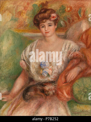 . Portrait de Misia Sert (Jeune femme au griffon) 1907 63 Pierre-Auguste Renoir - Portrait de Misia Sert (Jeune femme au griffon) - BF565 - Fondation Barnes Banque D'Images