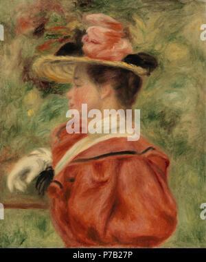 . Femme avec des gants pour femme au gant) N/A 63 Pierre-Auguste Renoir - Femme avec Glove (Femme au gant) - BF167 - Fondation Barnes Banque D'Images