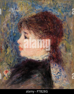 Pierre-Auguste Renoir 63 - Jeune femme à la Rose (Jeune fille à la rose) - BF920 - Fondation Barnes Banque D'Images