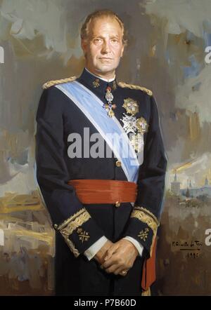 CASA REAL ESPAÑOLA. Retrato del Rey Don Juan Carlos I de España. Banque D'Images