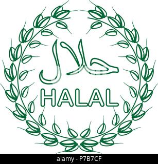 Label halal musulman islam modèle vecteur icône Illustration de Vecteur