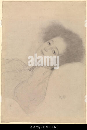 . Portrait of a Young Woman Reclining entre 1897 et 1898 43 - autrichien Gustav Klimt (Portrait of a Young Woman Reclining - Banque D'Images