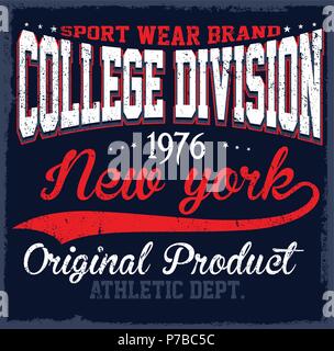 Athletic Dept. New york Sport interuniversitaire et d'impression vecteur varsity. Pour les t-shirt ou d'autres utilisations dans le vector.T shirt graphic Illustration de Vecteur