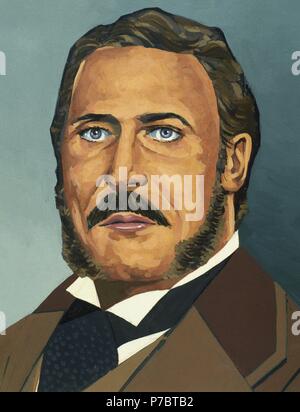 Chester Alan Arthur (1829-1886). 21e président des États-Unis. L'aquarelle. Banque D'Images