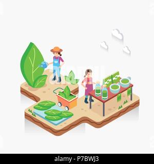 Vector - Système automatisé pour l'agriculture, des moyens d'accroître la productivité agricole 012 Illustration de Vecteur