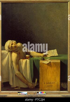 Asesinato de Marat/1793. Musée : MUSEES ROYAUX DES BEAUX ARTS BRUSELAS BELGICA. Banque D'Images