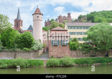 Château wertheim, Wertheim, principal fleuve, Main-Tauber, Tauber river, Odenwald, Spessart, Bade-Wurtemberg, Allemagne, Heilbronn-Franconia Banque D'Images