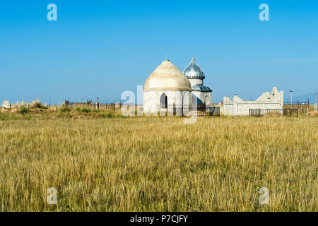 Cimetière Musulman, Sati village, Tian Shan, Kazakhstan Banque D'Images