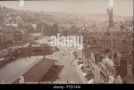 Vintage Photo du Tramway Centre, Bristol, England, UK Banque D'Images