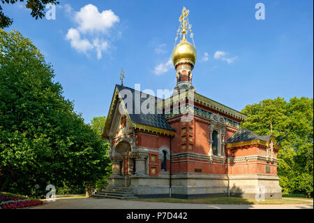 Chapelle russe orthodoxe russe, Toussaint L'église, jardin spa, Bad Homburg vor der Höhe, Hesse, Allemagne Banque D'Images