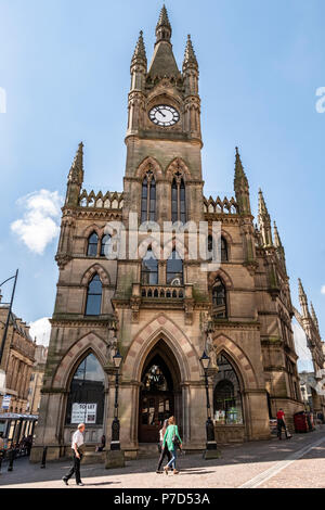 Le Wool Exchange et autres détails architecturaux à Bradford City Centre, Royaume-Uni Banque D'Images