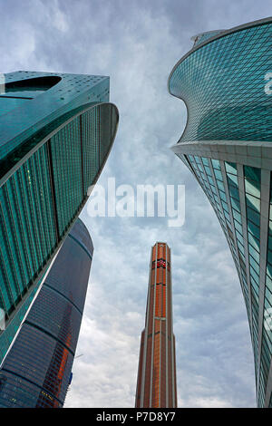 Imperia Tower, Tour de ville de mercure et l'évolution Tour, Moscow-City, Moscou, Russie Banque D'Images