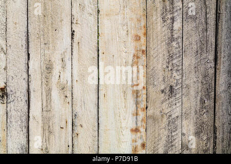 Close-up of ancienne en bois peint gris et blanc grange planches en bois, image de fond Banque D'Images